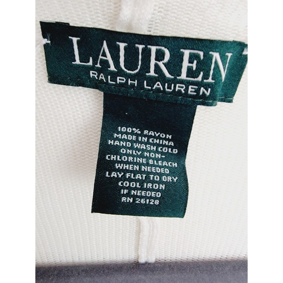 Lauren Ralph Lauren OS White & Blue Kimono Poncho Wrap Cape One Size Lightweight - Picture 8 of 8